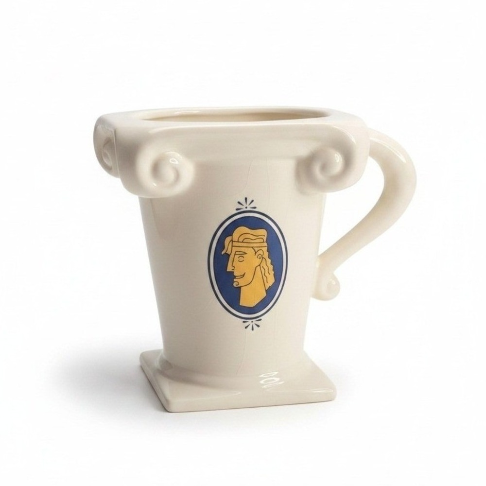 VTG DISNEY Hercules Figural Mug Ceramic‎ Greek Column White Herculade Coffee Cup